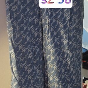 Fendi Navy and White Monogram Maxi Skirt